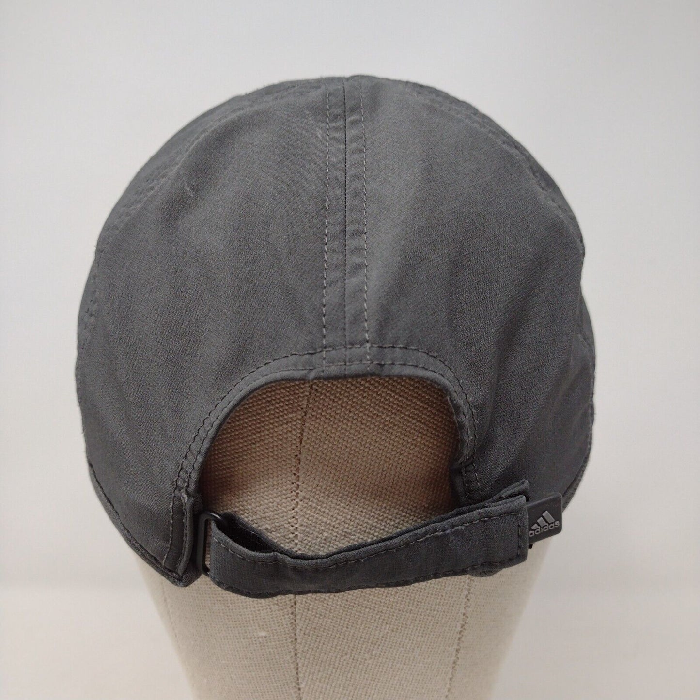 Adidas Aeroready Strapback Hat Gray OSFA Adjustable 3 Stripes Solid