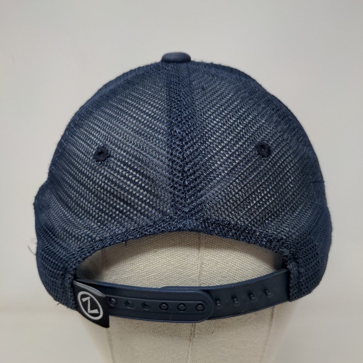 Auburn Snapback Mesh Back Trucker Hat Blue One Size Embroidered Zephyr