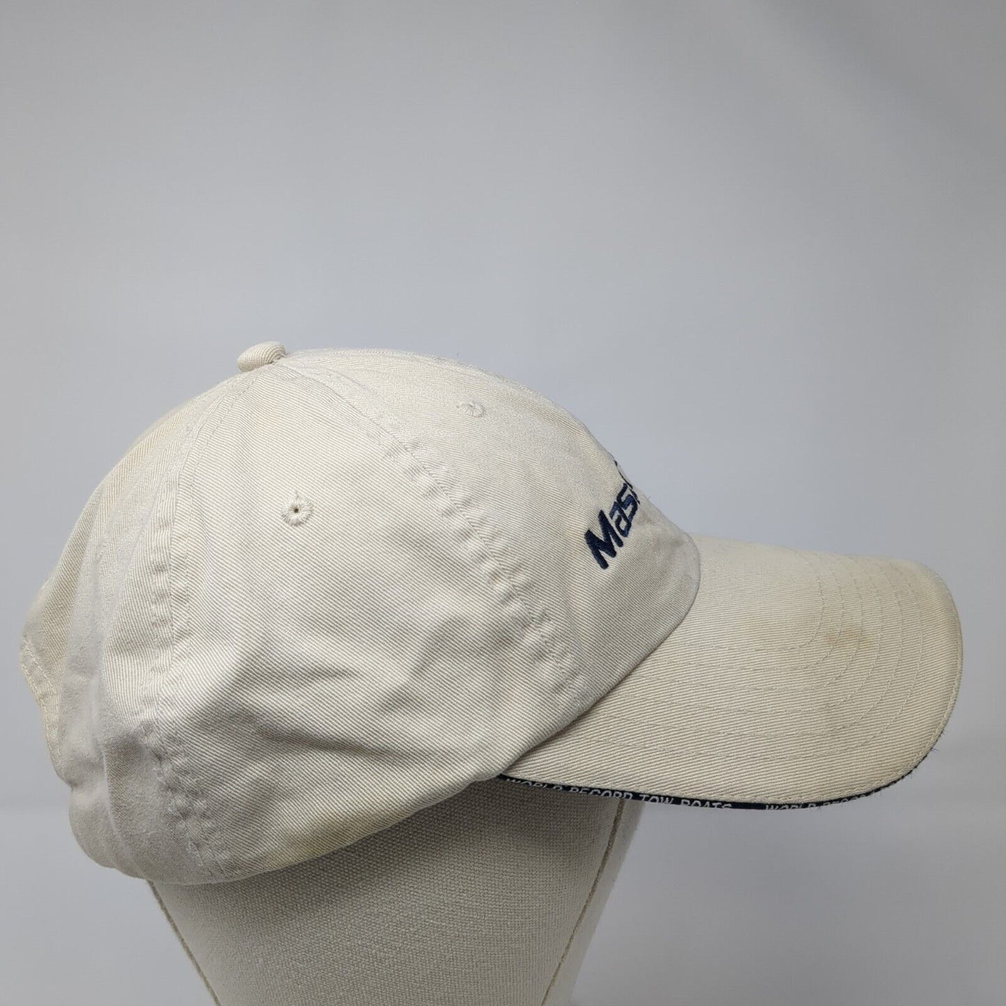 Master Craft Slideback Hat Tan One Size Adjustable Embroidered 6 Panel Cotton