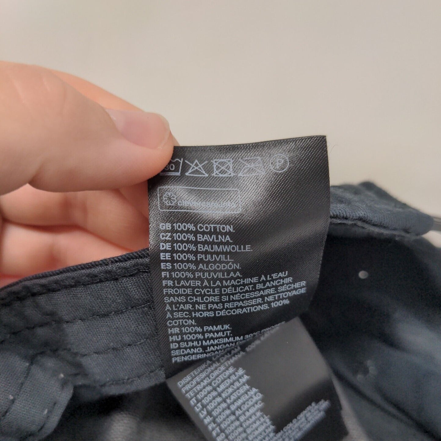 H&M Snapback Hat Solid Blue One Size Adjustable Vent Holes 6 Panel Blank