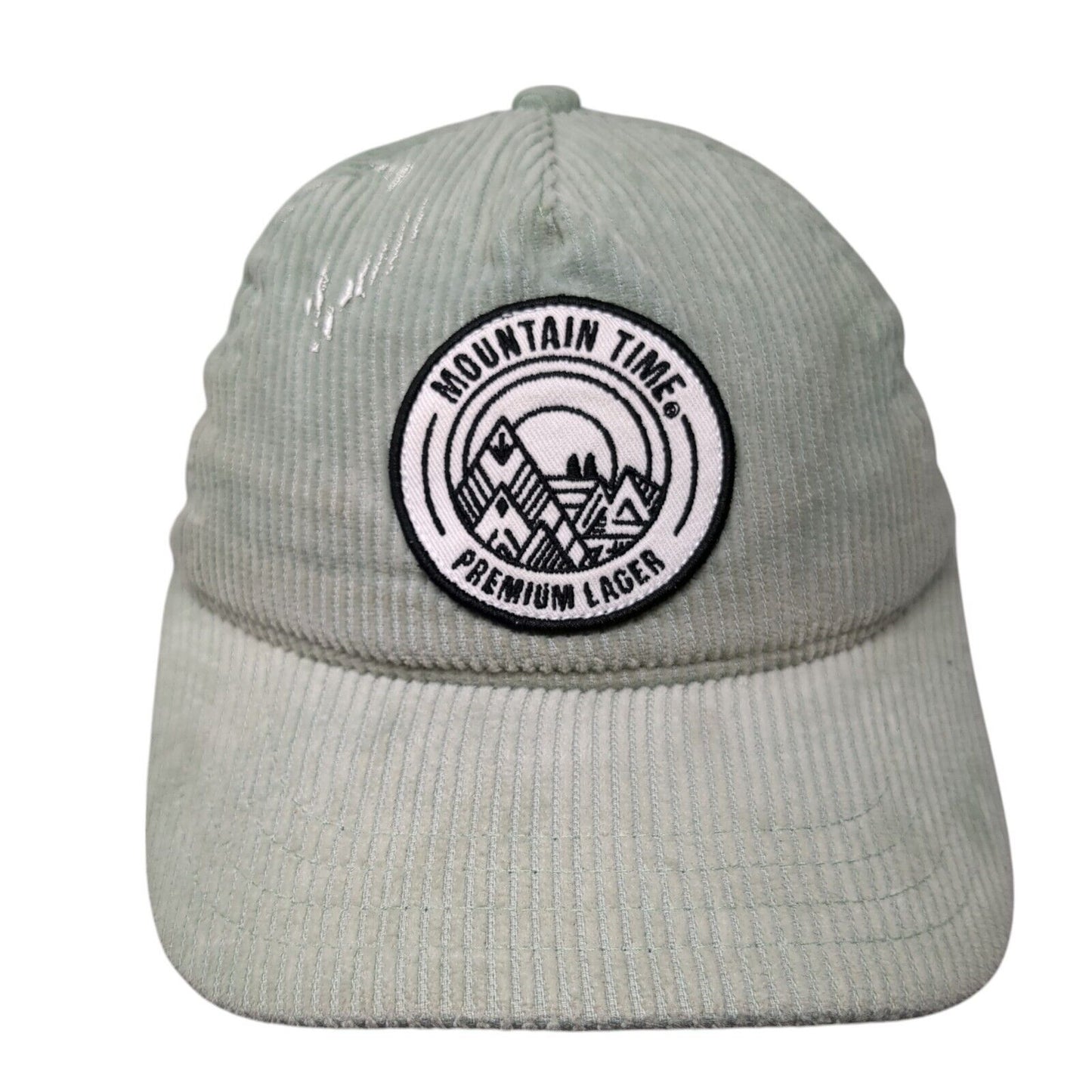 Mountain Time Premium Lager Slideback Hat Green One Size Adjustable Corduroy