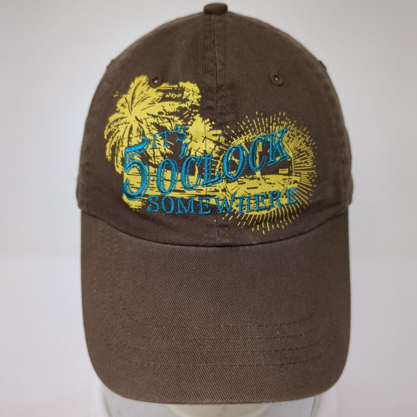 It's 5 O'Clock Somewhere Slideback Hat Brown OS Adjustable Margaritaville Cotton