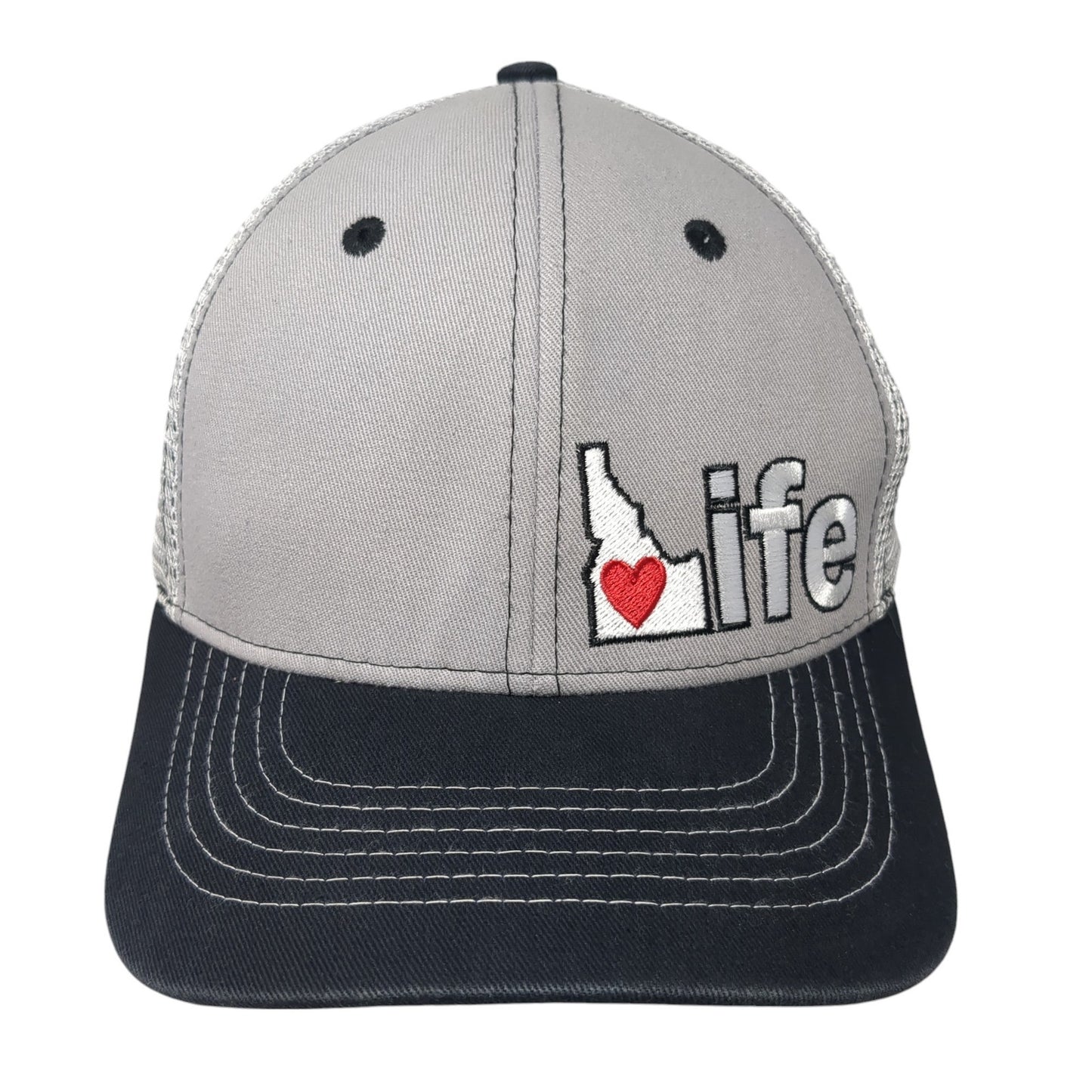 Idaho Life Snapback Trucker Hat Gray OS Adjustable Mesh Back Arcadian Outfitters