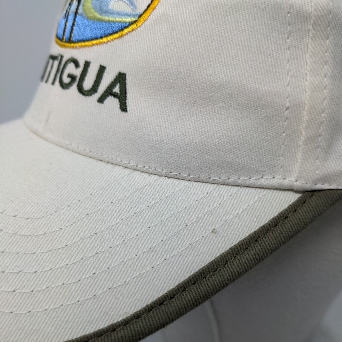 Antigua Palm Trees Strapback Hat Cream OSFA Adjustable Embroidered
