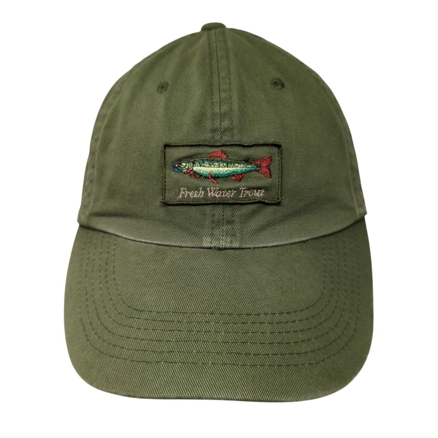 Fresh Water Trout Classic Fly Fishing Slideback Hat Green S/M Embroidered Gap