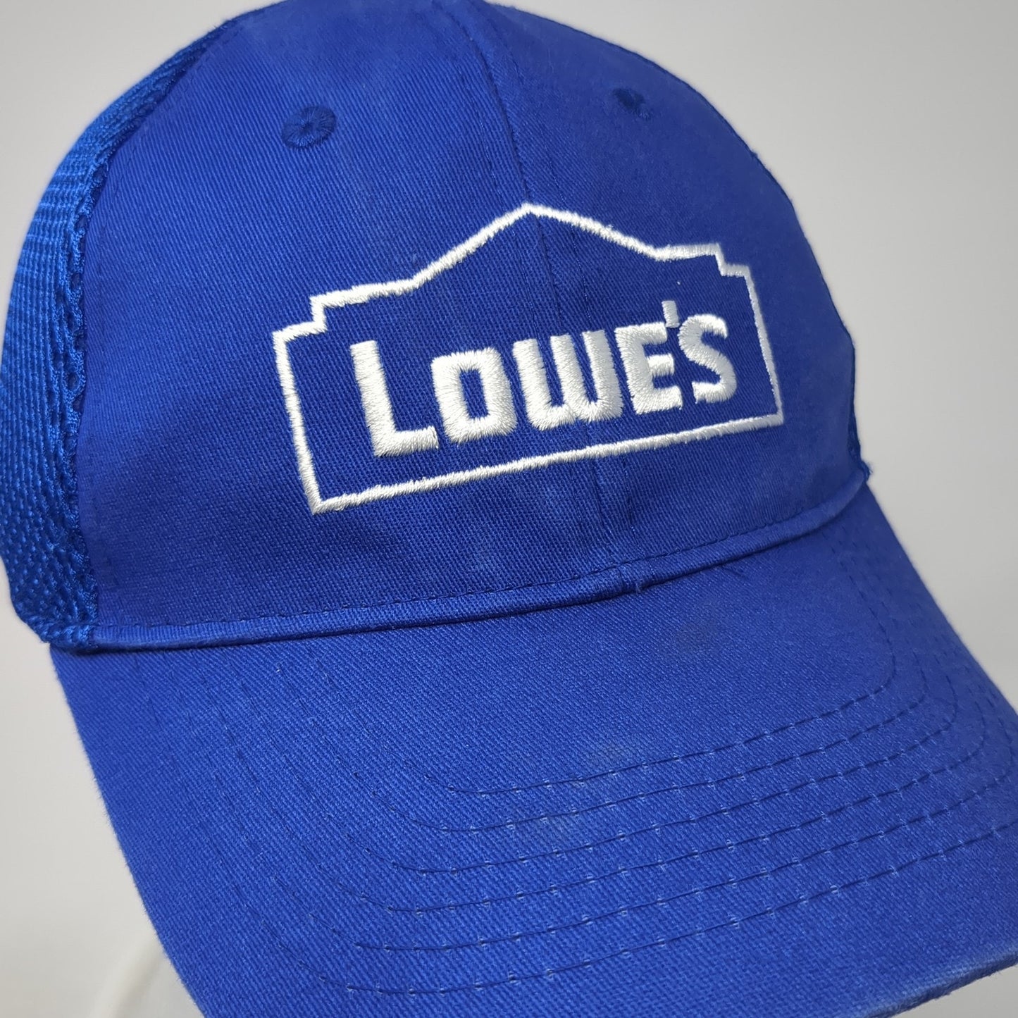 Lowe's Logo Strapback Hat Solid Blue One Size Adjustable Embroidered