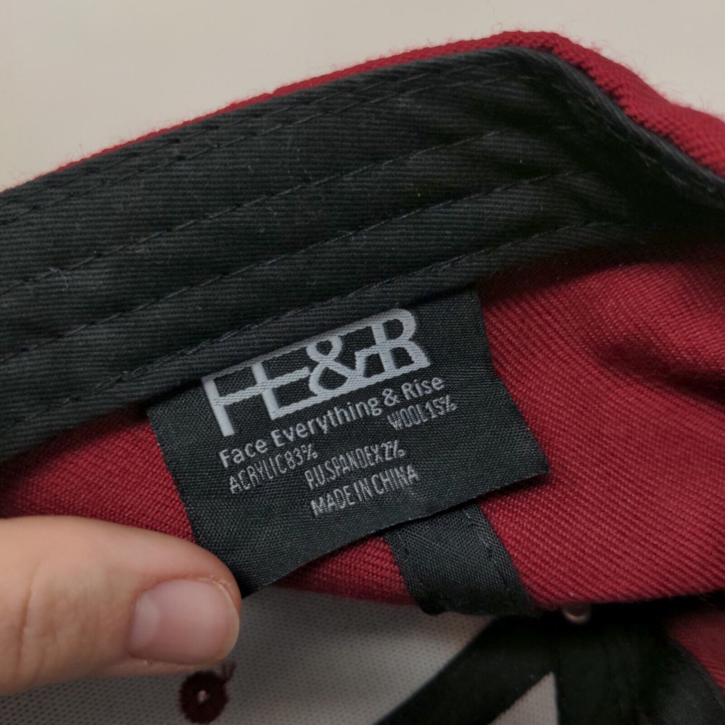 Face Everything & Rise Men's Snapback Hat Red Adjustable Embroidered Logo