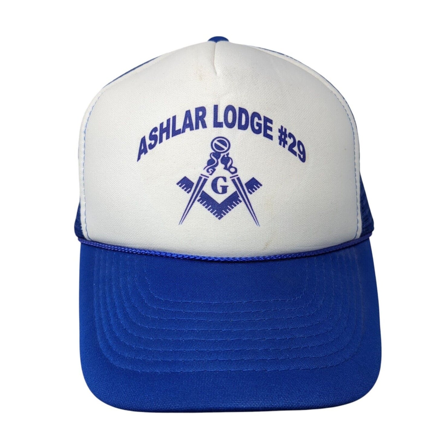 Ashlar Lodge #29 Snapback Rope Trucker Hat Blue One Size Mesh Back Otto