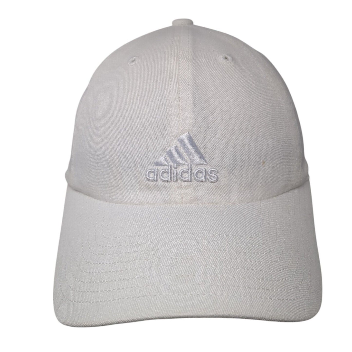 Adidas Slideback Hat White One Size Adjustable Embroidered Aeroready 6 Panel