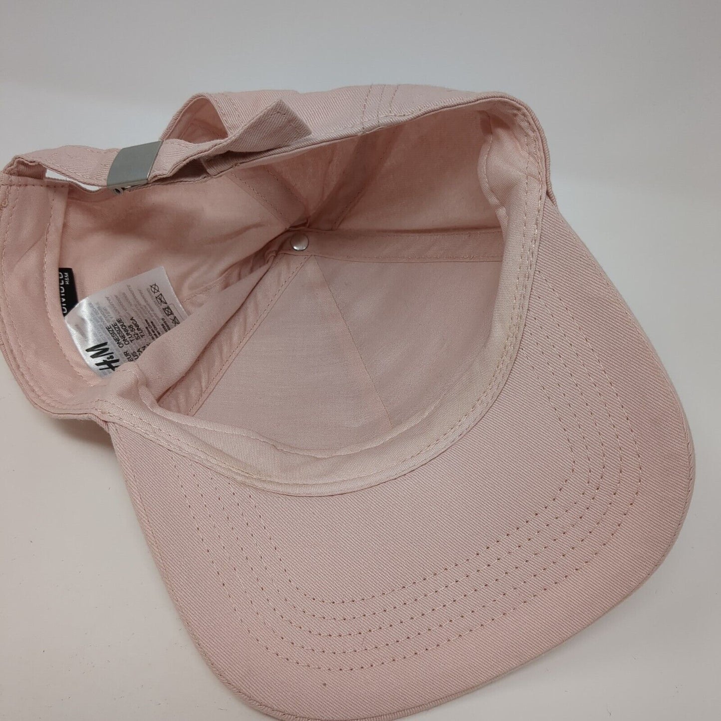 NY Slideback Hat Pink One Size Adjustable Embroidered 6 Panel Divided by H&M