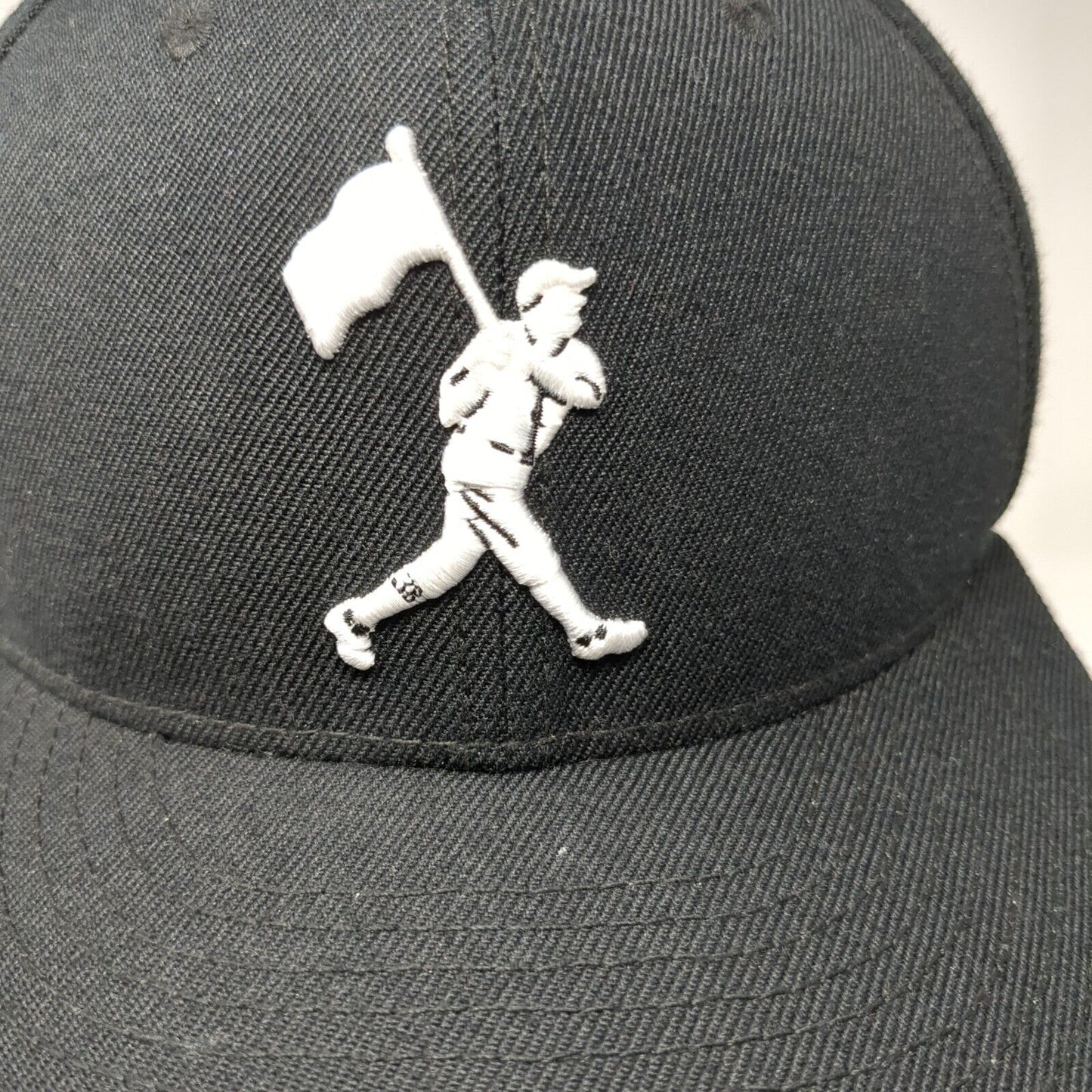 Baseballism Fitted Hat Black 7 1/2 Embroidered Logo Solid 6 Panel