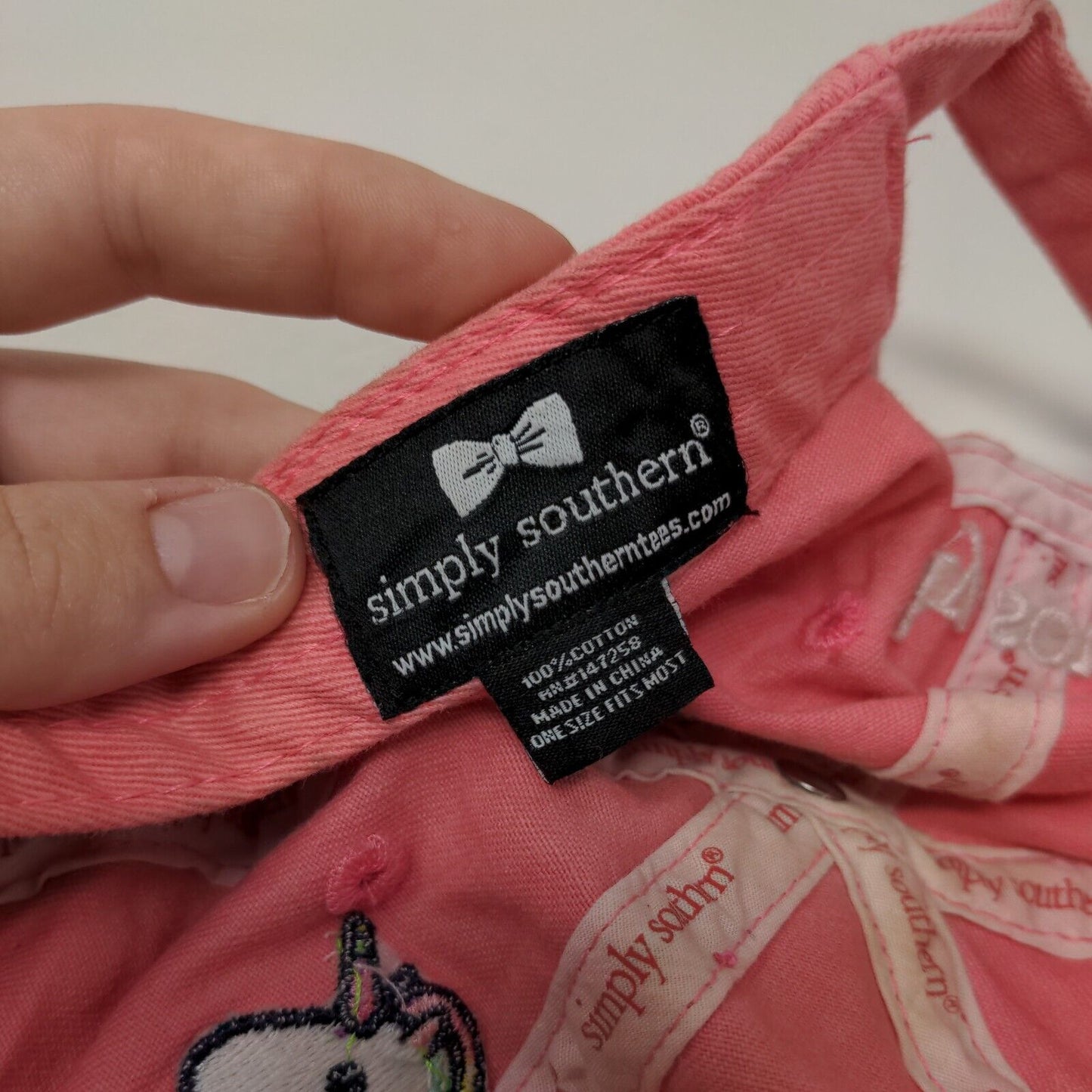 Beach Hair Don't Care Slideback Hat Pink OSFM Embroidered Simply Southern Cotton