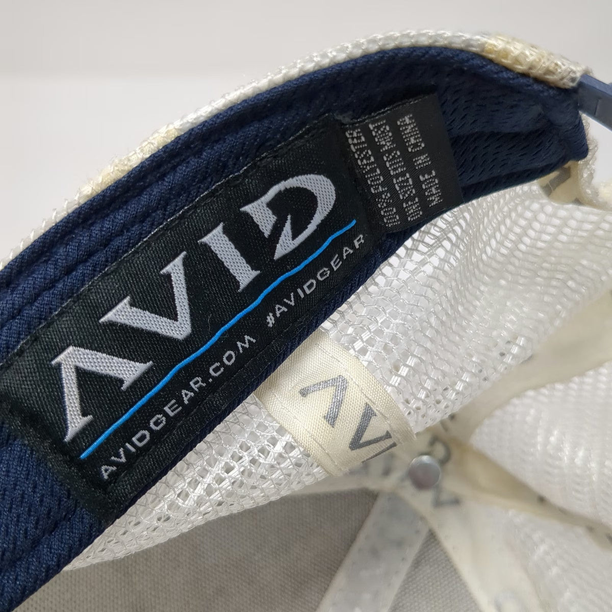 AVID Trucker Hat Blue One Size Fishing Hook Patch Mesh Snapback Fishing Sport