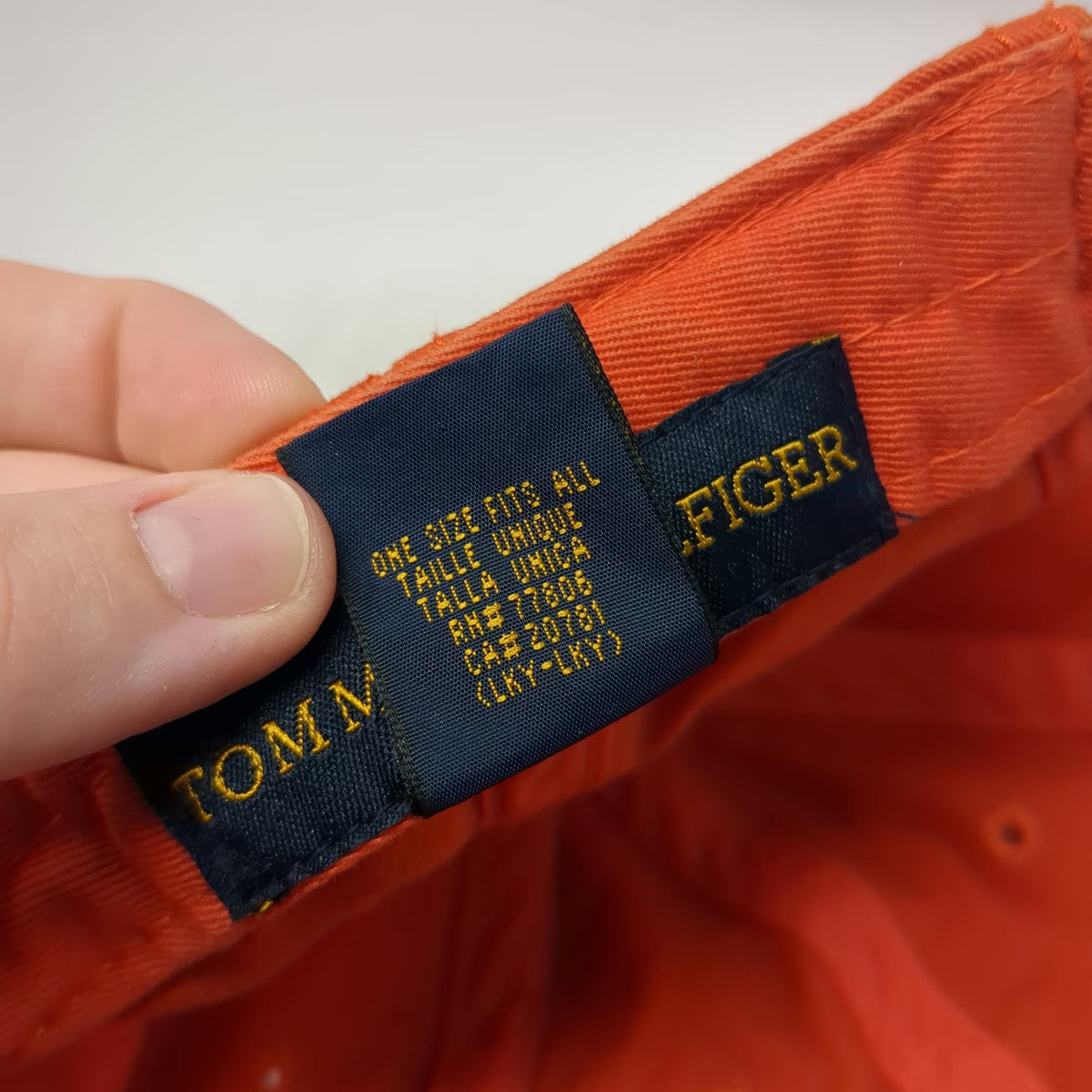 Tommy Hilfiger Orange Baseball Cap OSFM Amp It Up Football Golf Strapback Hat