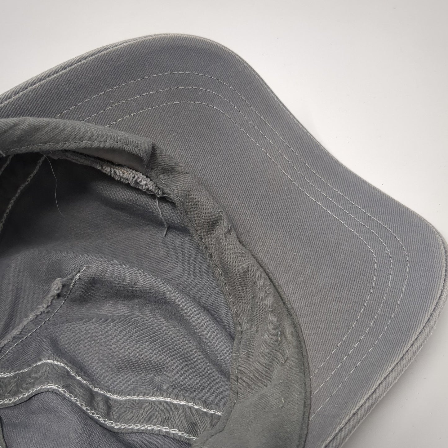 Unbranded Strapback Hat Gray Zinc One Size Adjustable Vent Holes Blank