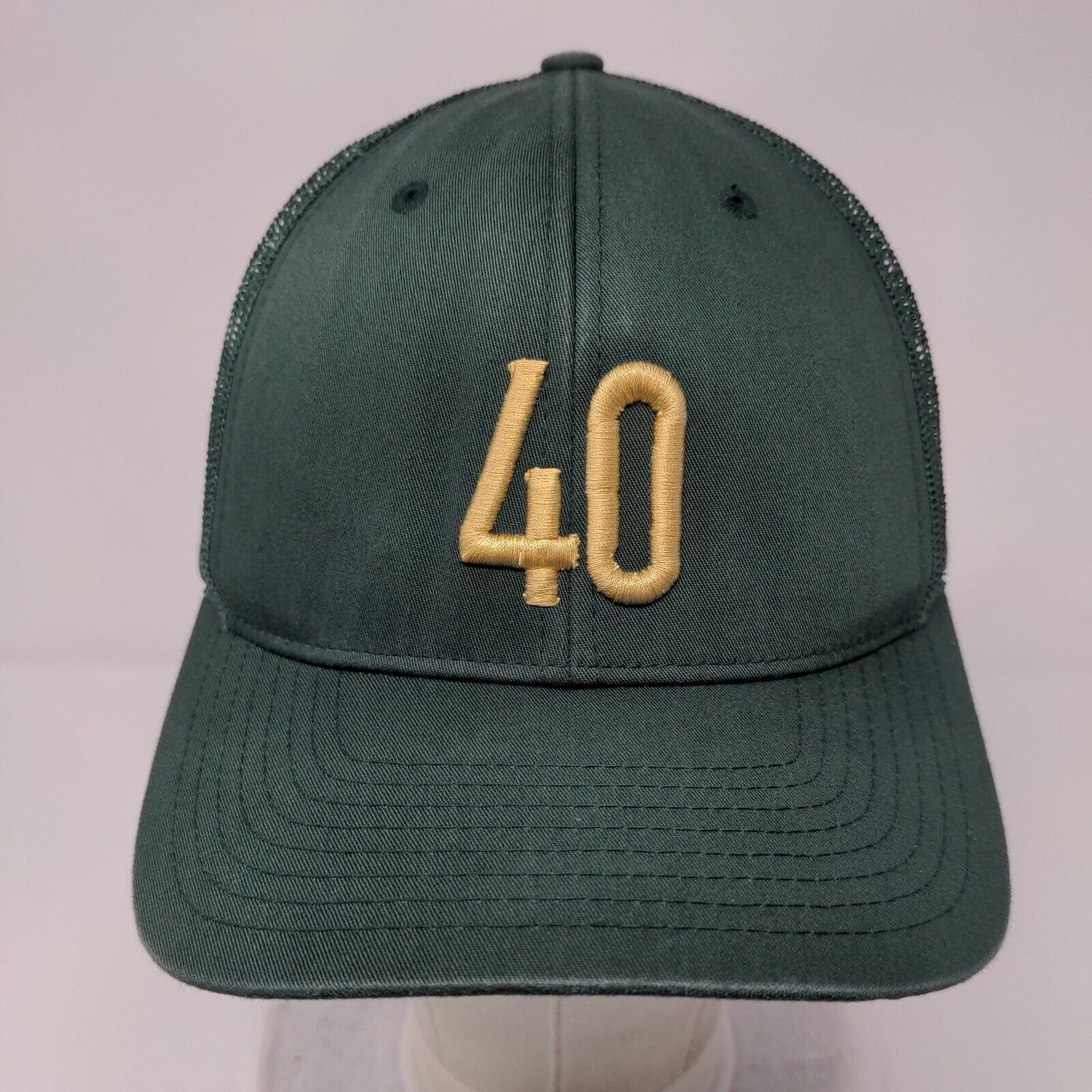 40 Snapback Mesh Back Trucker Hat Green OSFM Embroidered Richardson
