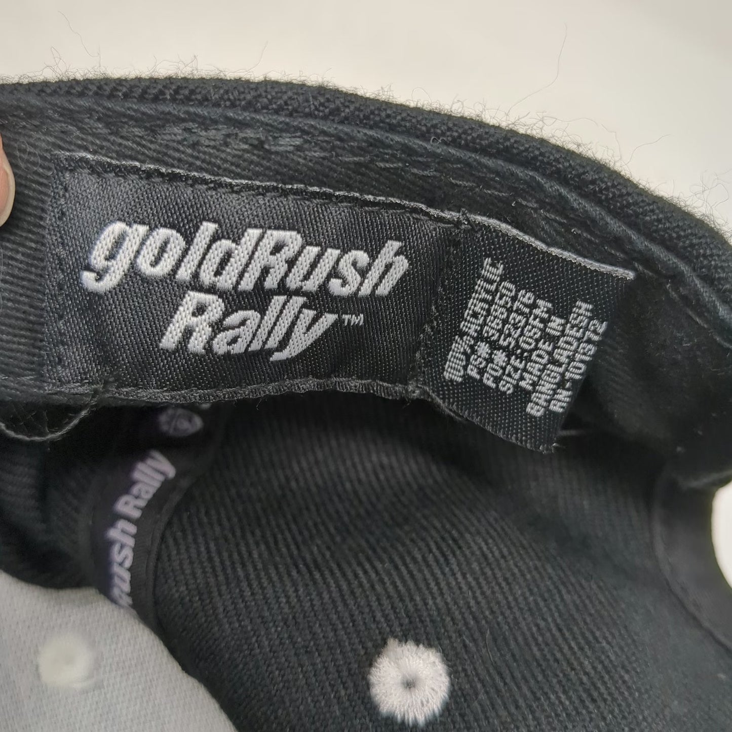 goldRush Rally 5 Panel Black One Size Hat Snapback Flat Brim GR7 Shield Logo