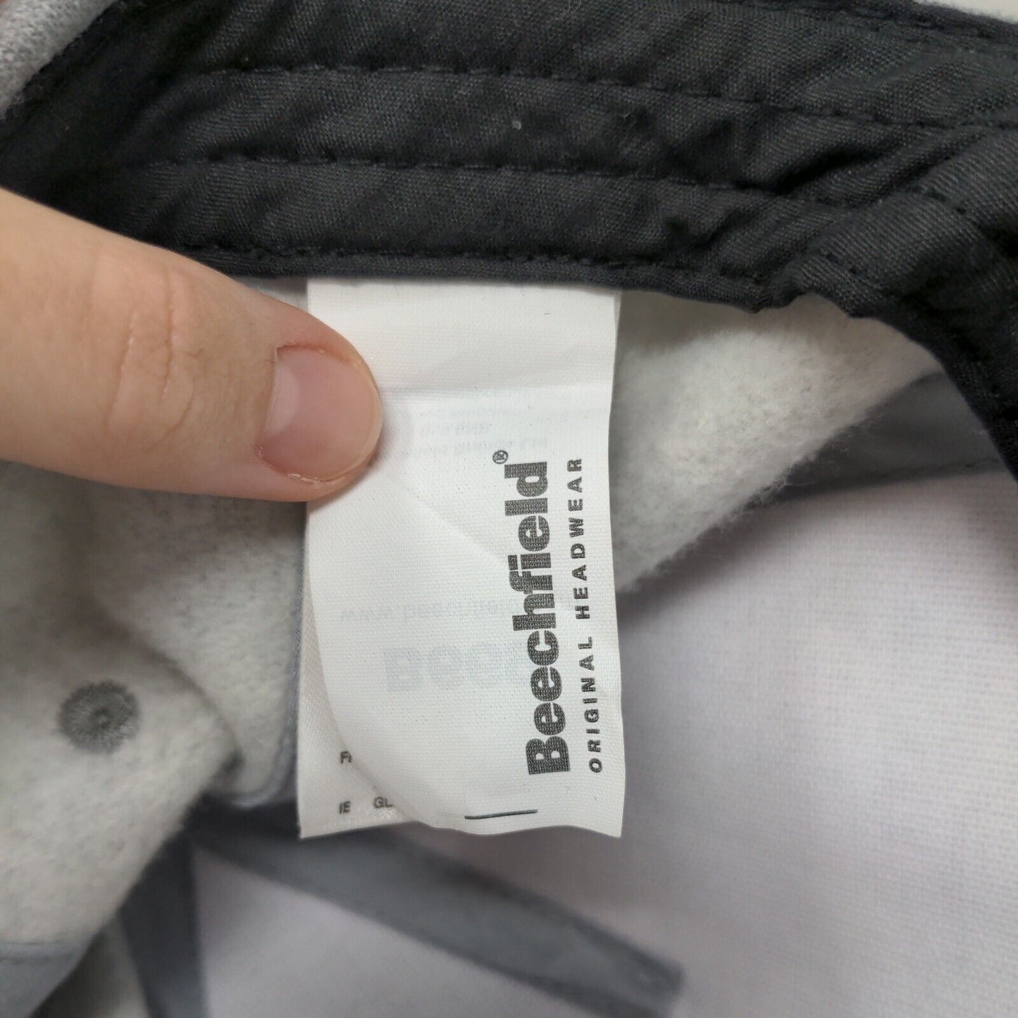 Beechfield Snapback Hat Gray One Size Adjustable Colorblock 6 Panel Blank