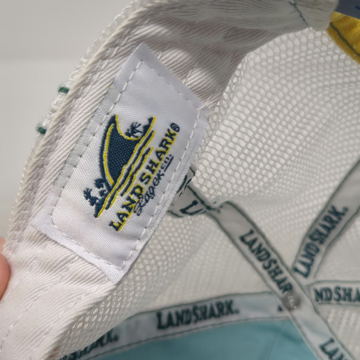 LandShark Trucker Hat Blue One Size Mesh Snapback Distressed Island Style Lager