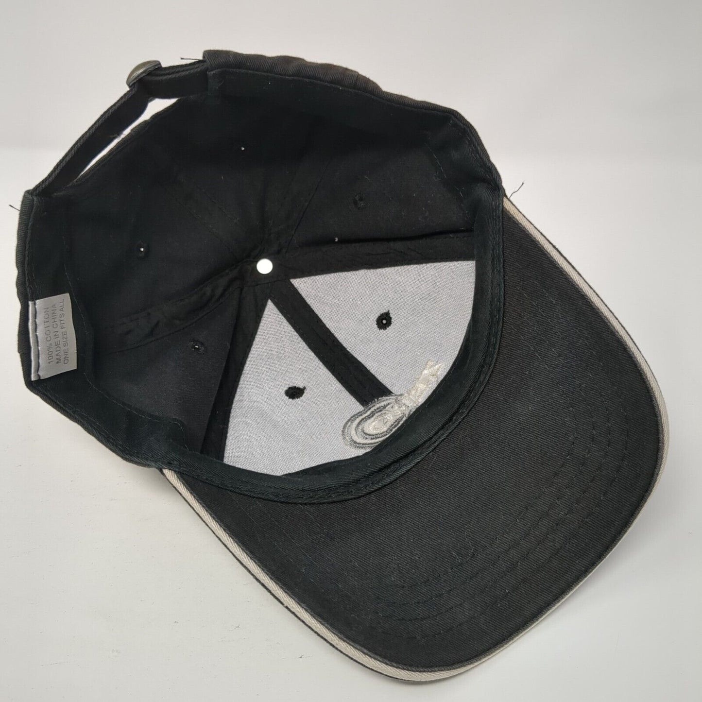 ZERO Slideback Hat Black One Size Adjustable Embroidered 6 Panel Cotton