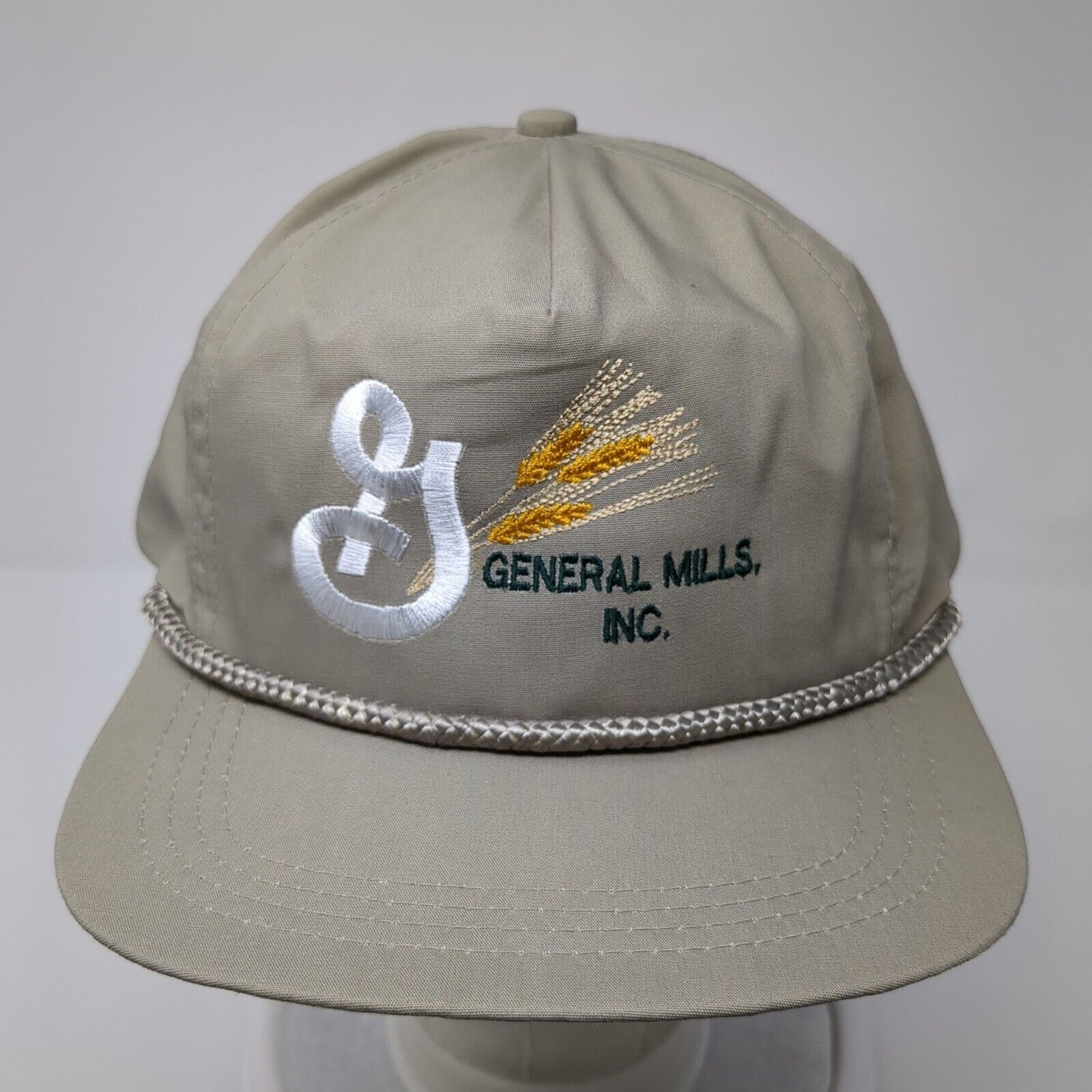 General Mills Inc. Slideback Rope Hat Tan One Size Leather Strap Sportcap