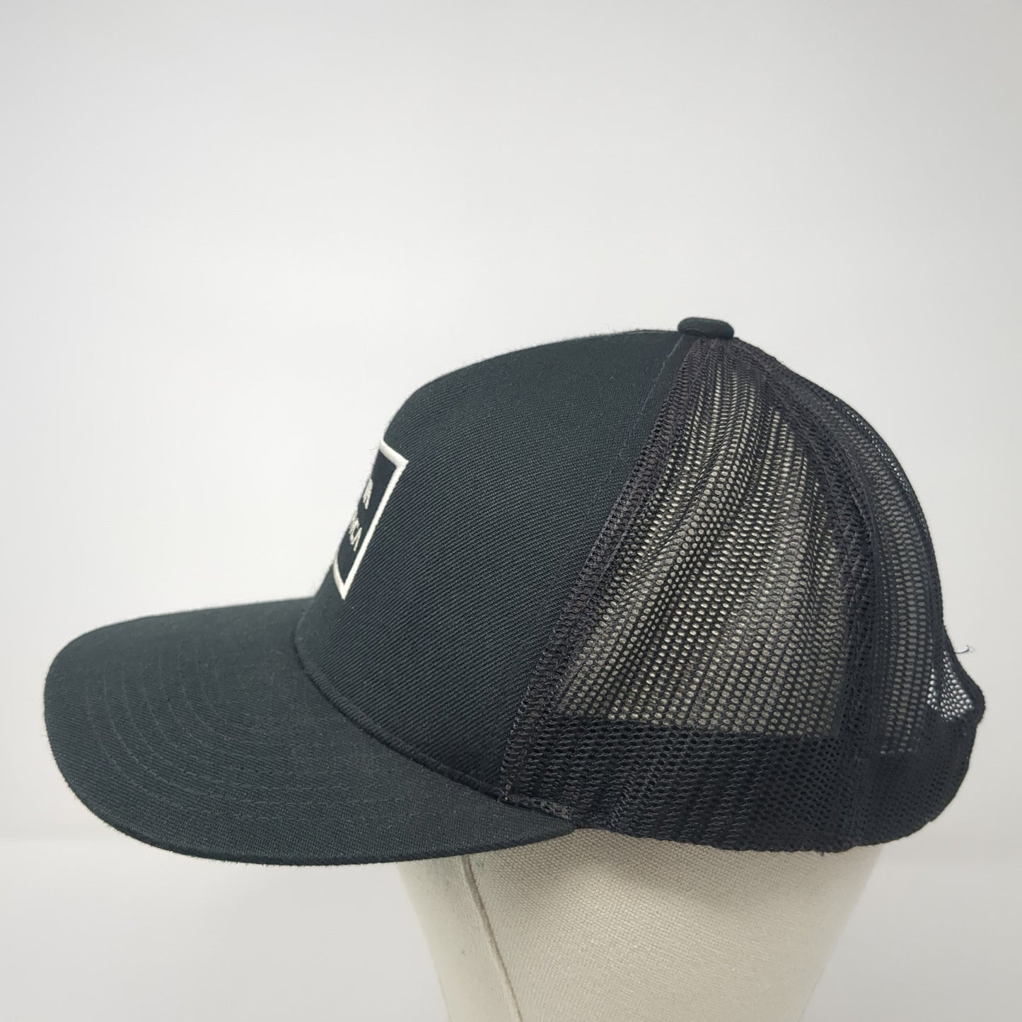 VA RVCA Snapback Trucker Hat Black One Size Adjustable Embroidered Mesh Back