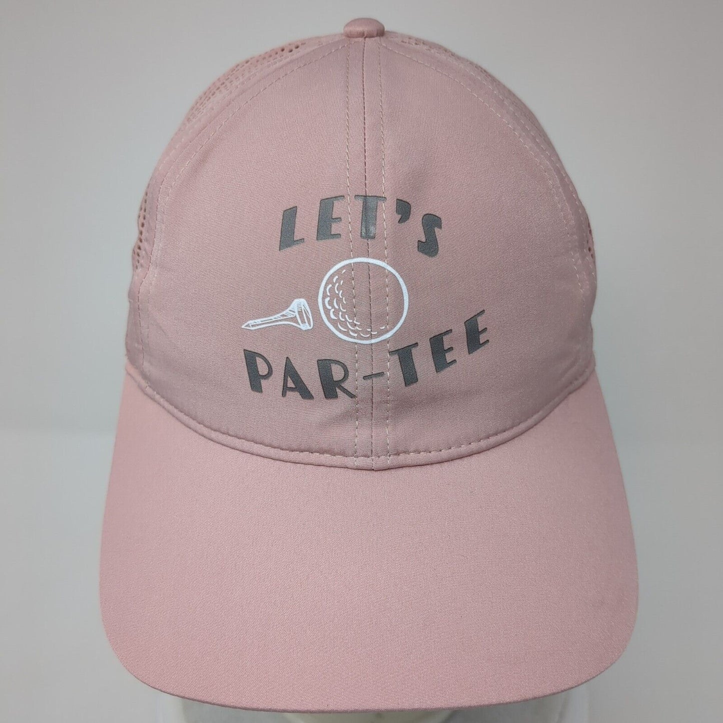 Let's Par-Tee Women's Snapback Hat Pink One Size Perforated Infinity