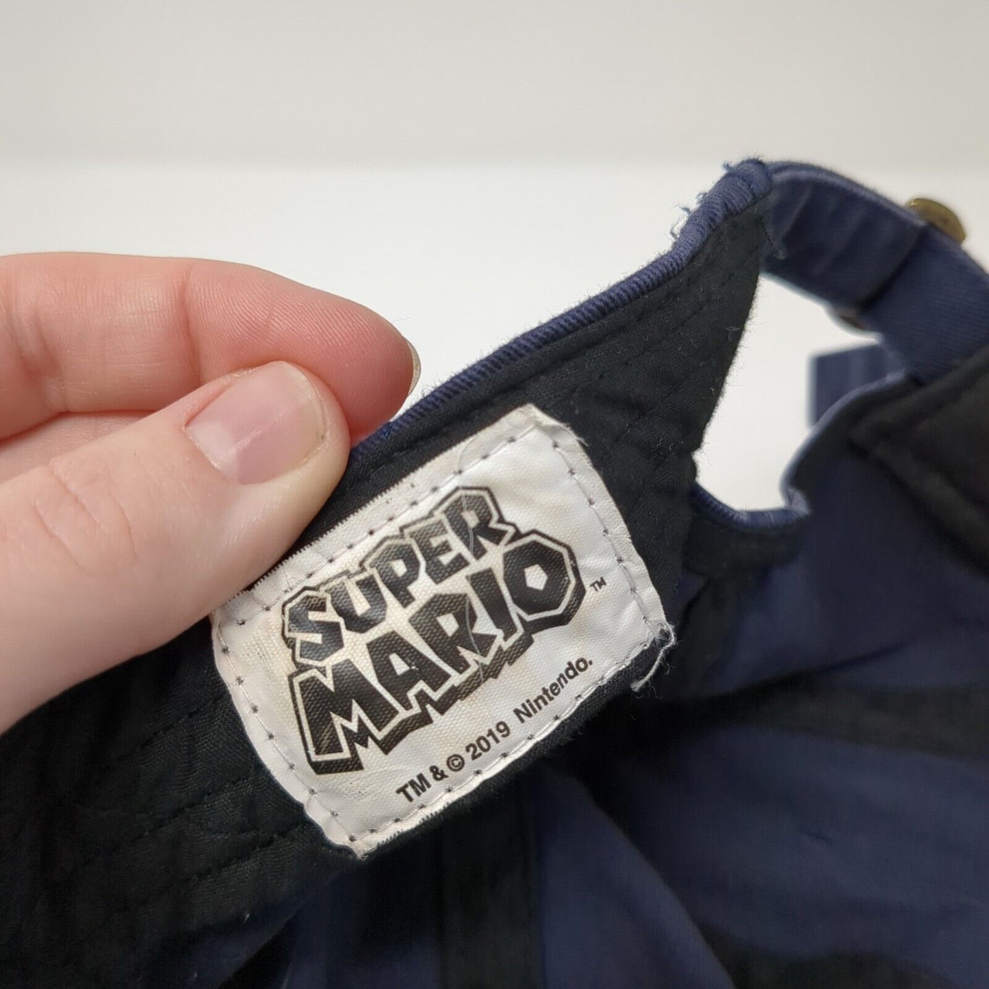 Super Mario Slideback Hat Blue One Size Solid Embroidered Nintendo