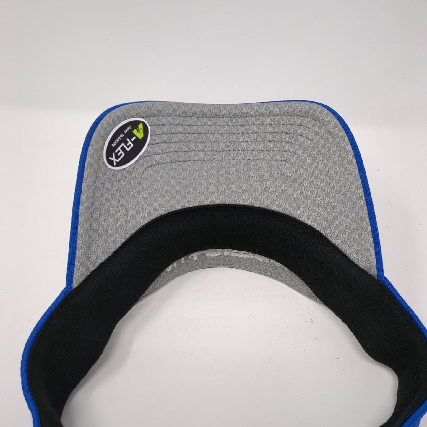 All American Marathon Style 1775 Sun Visor Hat Blue One Size A-Flex Ivory