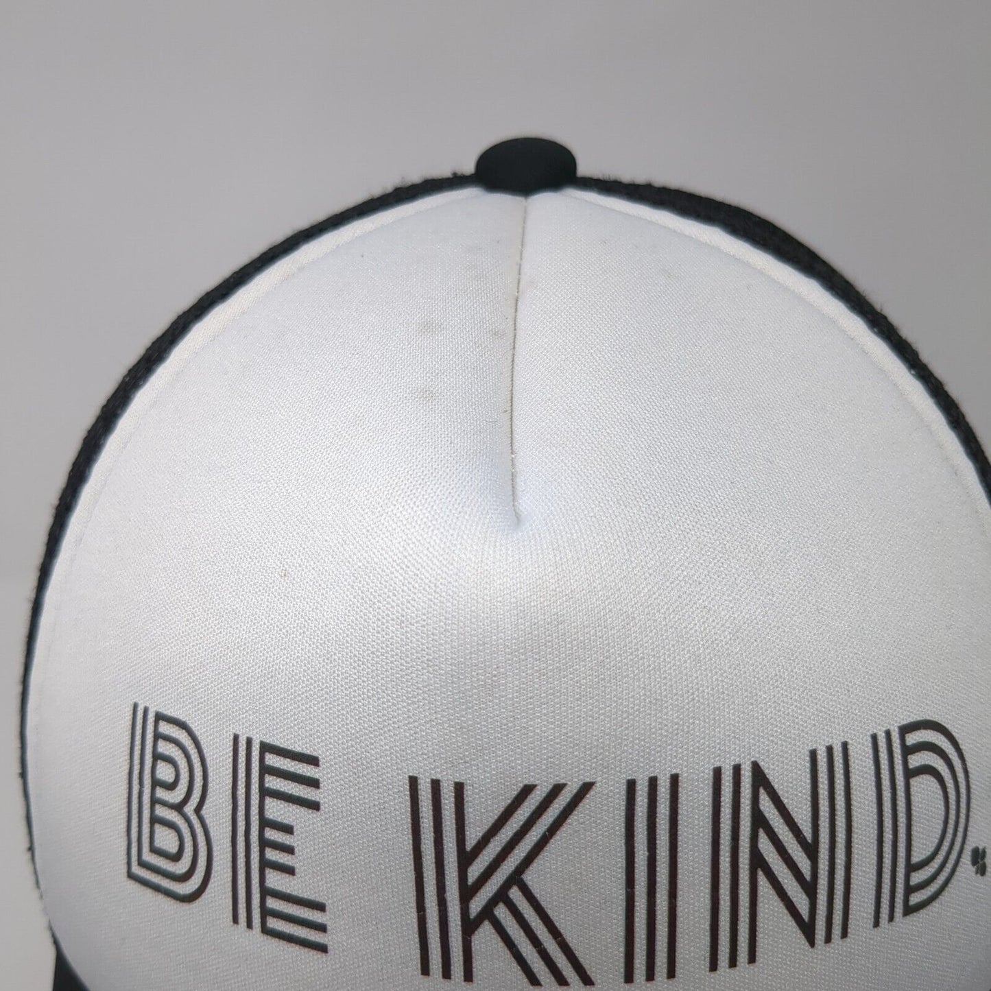 Be Kind Snapback Mesh Back Rope Trucker Hat Black One Size Colorblock