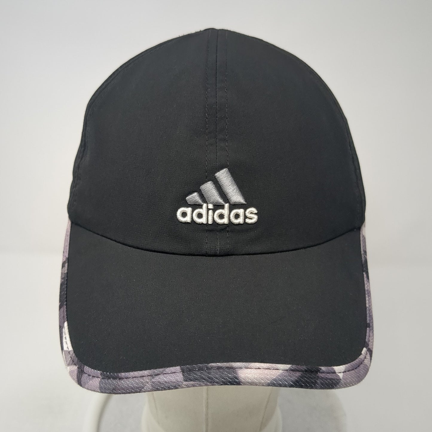 Adidas Strapback Hat Black One Size Embroidered Logo 3 Stripes Spell Out