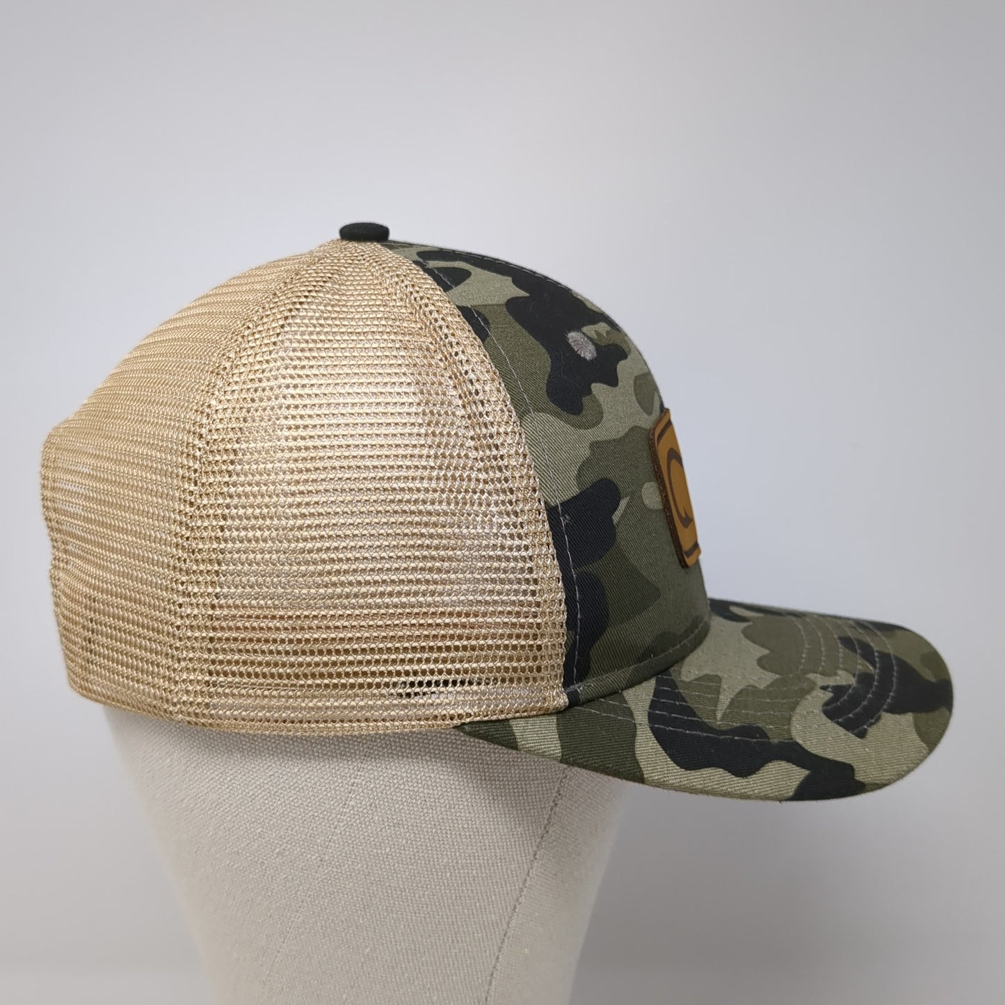 Hook Horn Leather Patch Snapback Trucker Hat Multi One Size Mesh Back