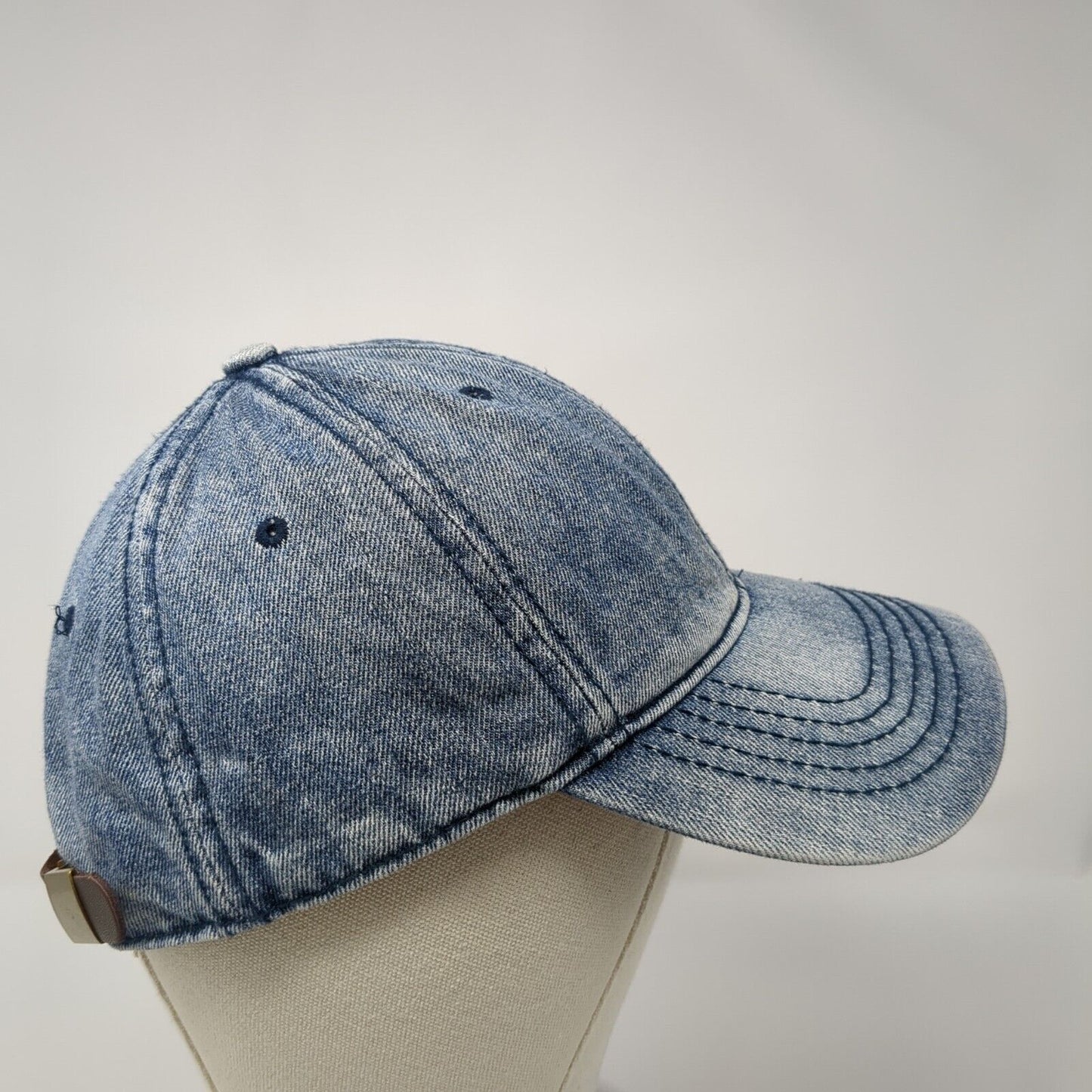 Unbranded Slideback Hat Blue One Size Adjustable Denim Vented Holes Blank