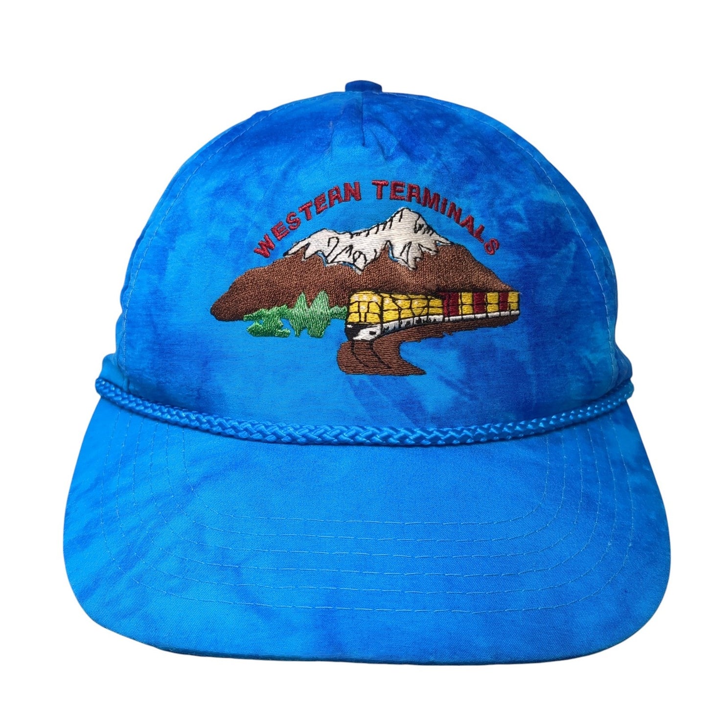 Western Terminals Snapback Hat Blue One Size Adjustable Embroidered