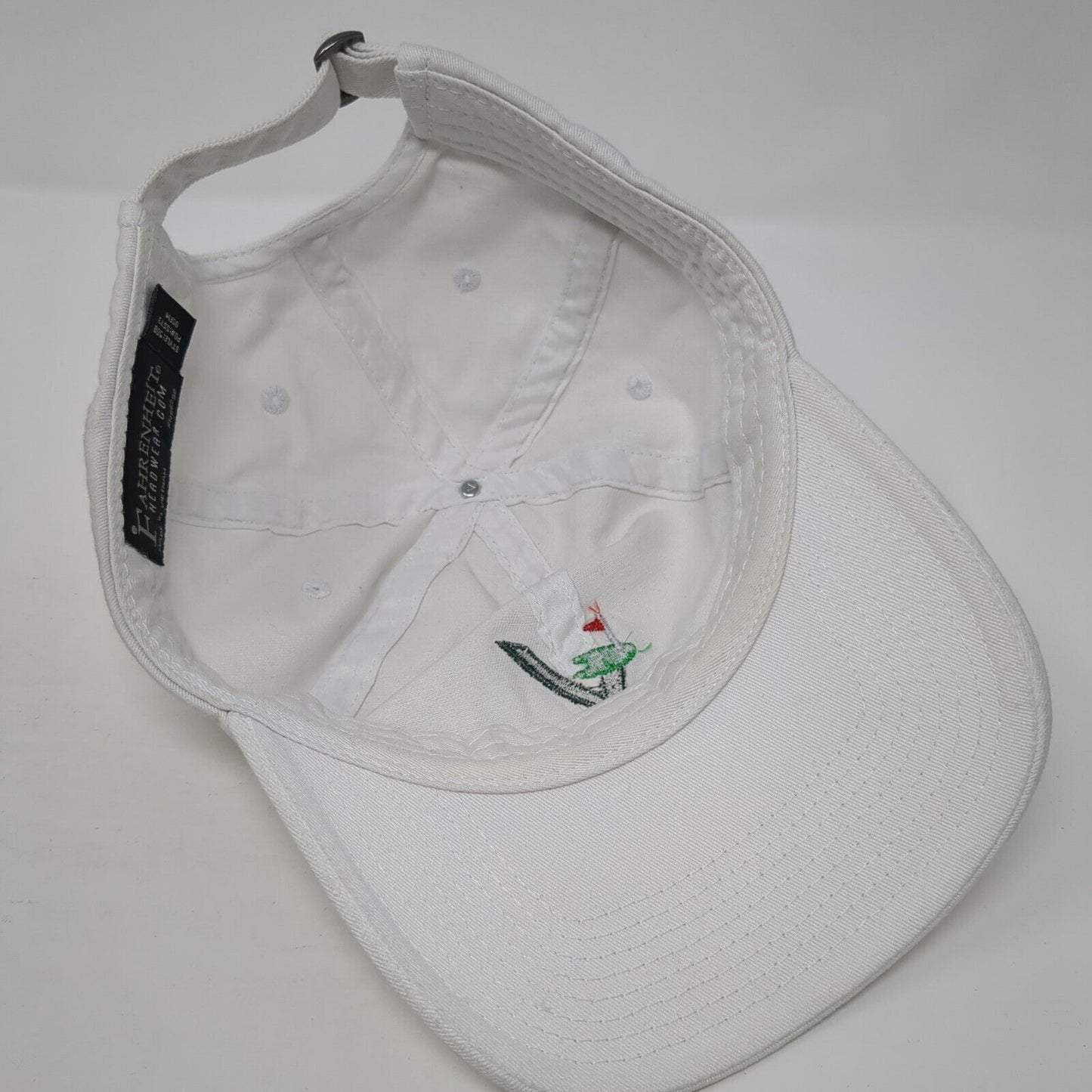 Village Green Golf Course Slideback Hat White One Size Adjustable Fahrenheit
