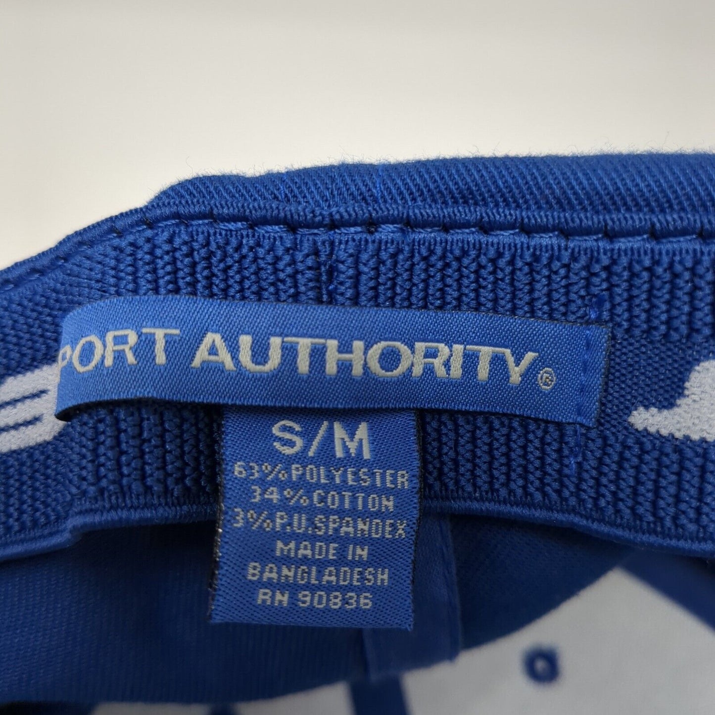 Fee Construction Logo Fitted Hat Blue S/M Embroidered Port Authority