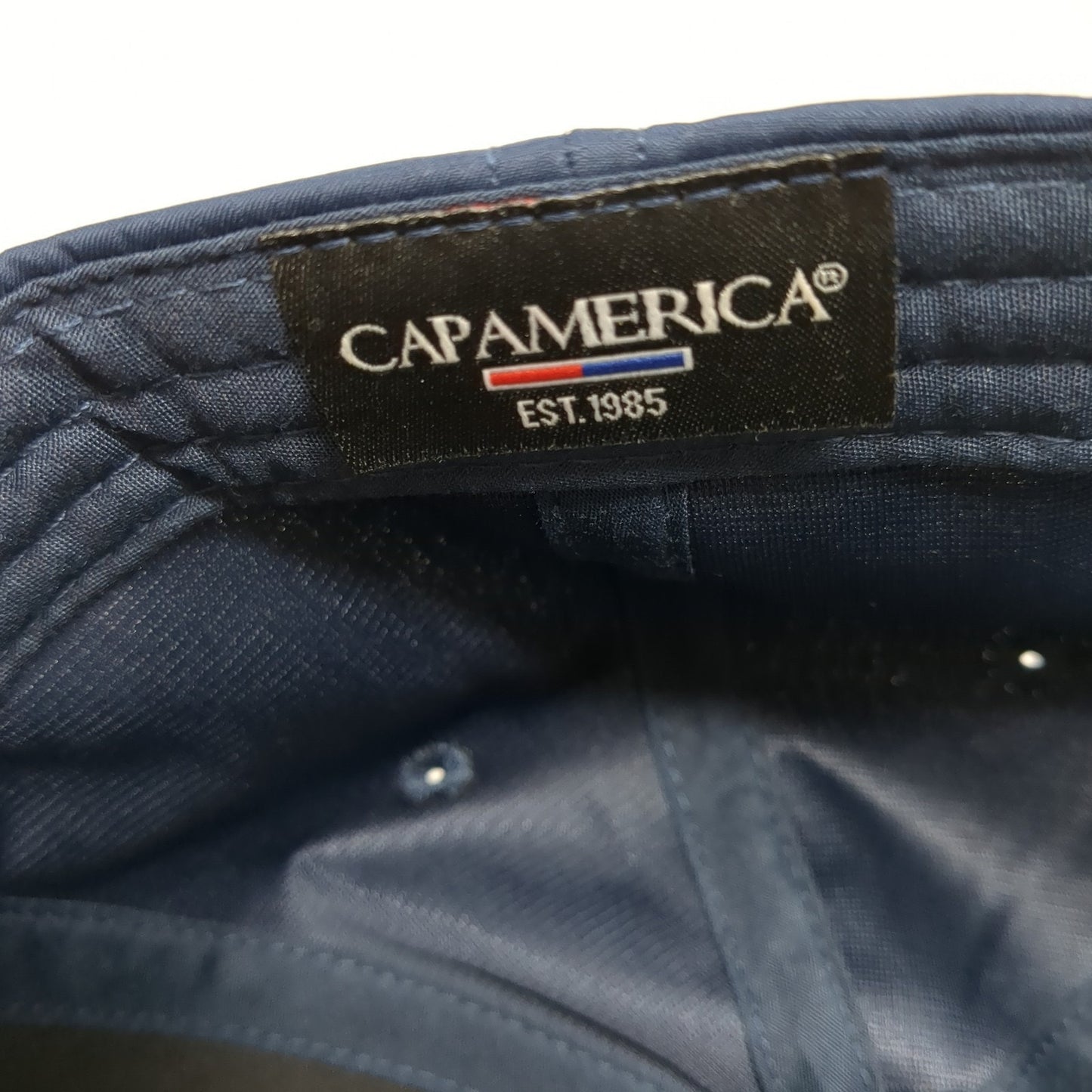 Cap America Strapback Hat Blue One Size Embroidered Logo Adjustable