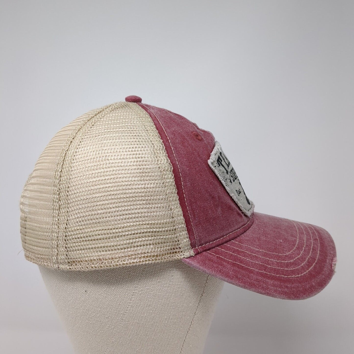 Tractor Supply Co. Snapback Trucker Hat Red One Size Adjustable Mesh Distressed