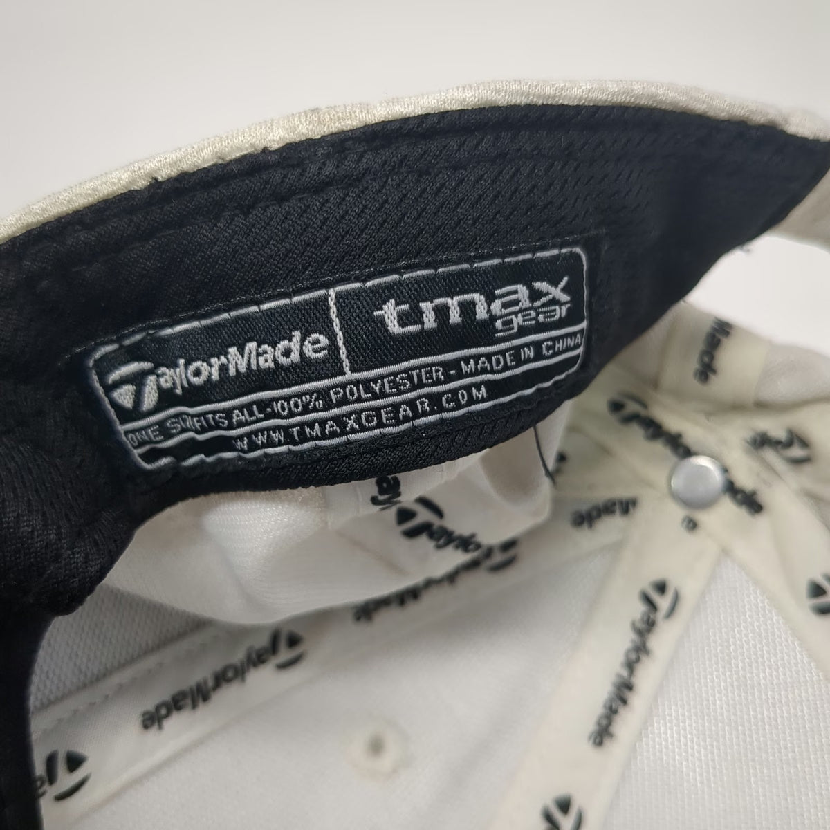 TaylorMade Baseball Cap White One Size Slideback Side Logo Golf Performance Hat