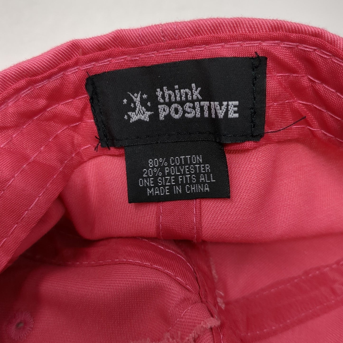 Woman of Faith Strapback Baseball Cap Pink One Size Adjustable Think Positive