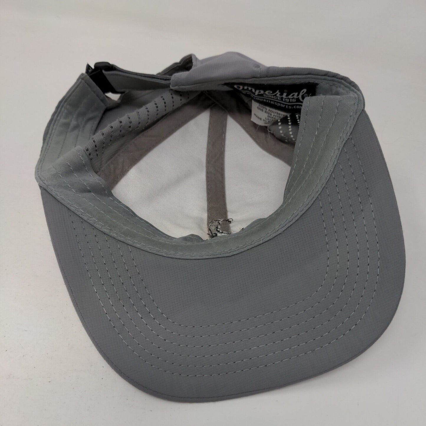 Golf Swing Logo Strapback Hat Gray OSFA Embroidered Laser Cut Imperial