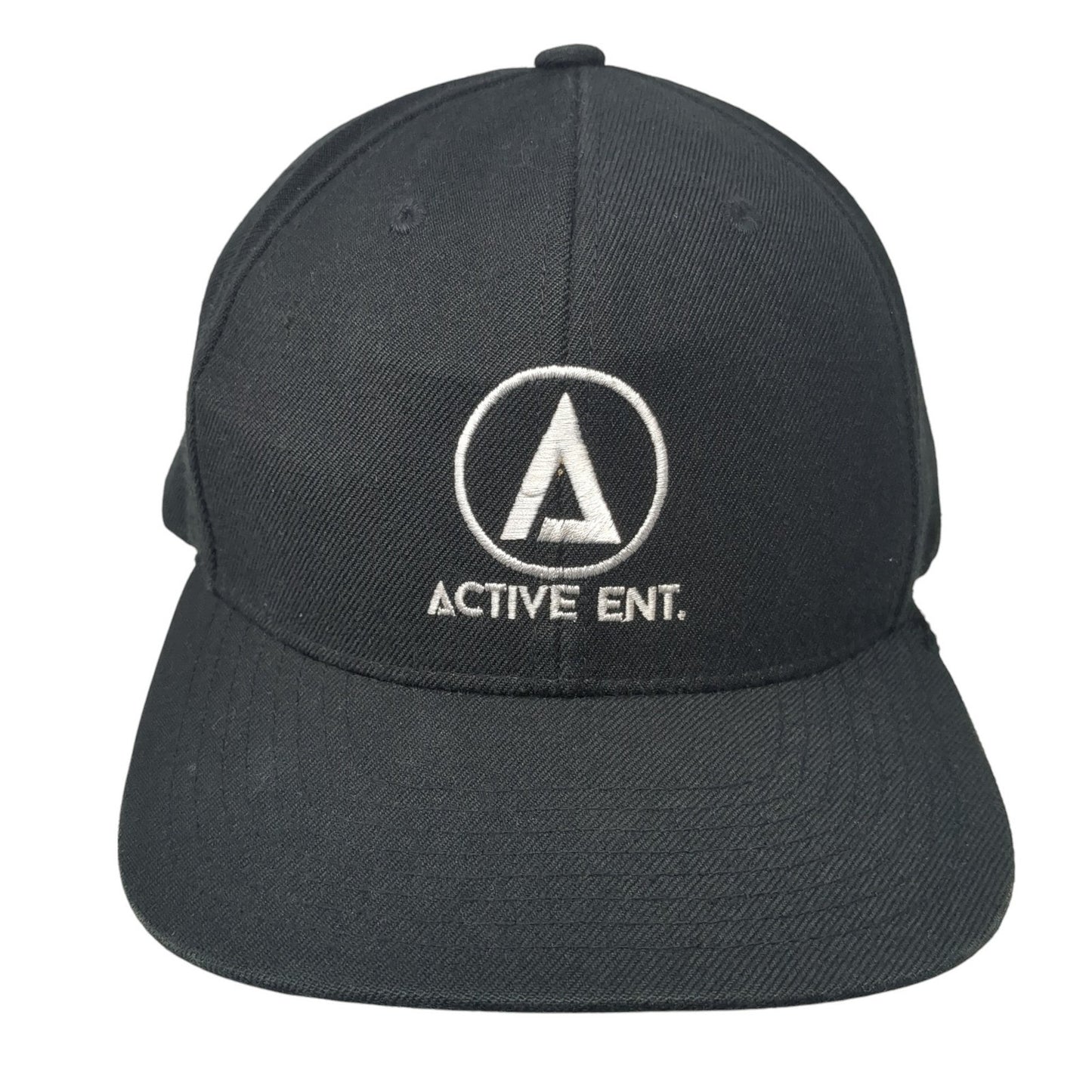 Active Ent. Snapback Hat Black One Size Adjustable Embroidered Classics Yupoong