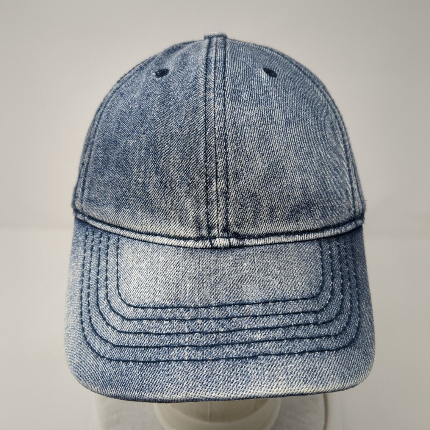 Unbranded Slideback Hat Blue One Size Adjustable Denim Vented Holes Blank