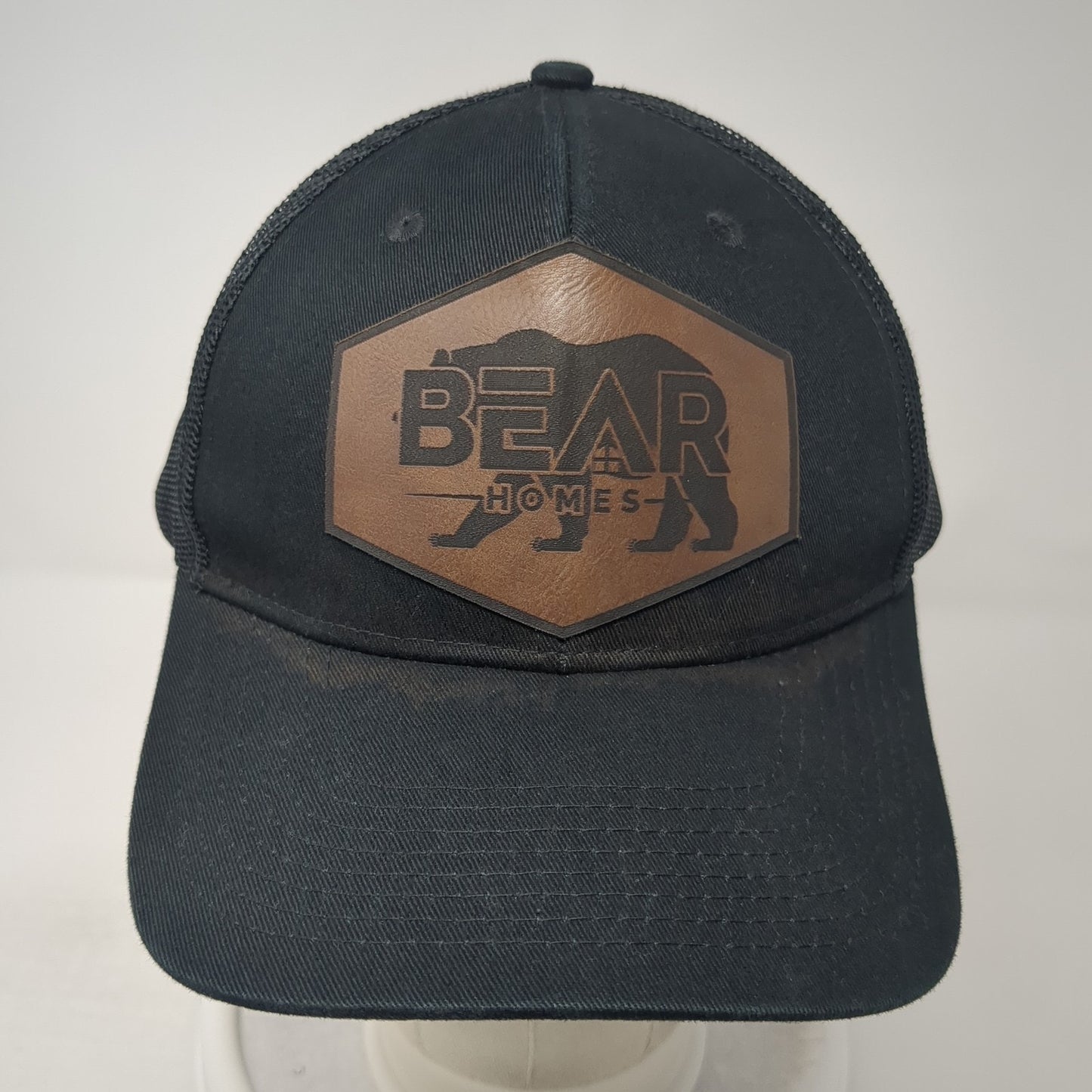 Bear Homes Snapback Trucker Hat Black OS Adjustable Mesh Back Port Authority