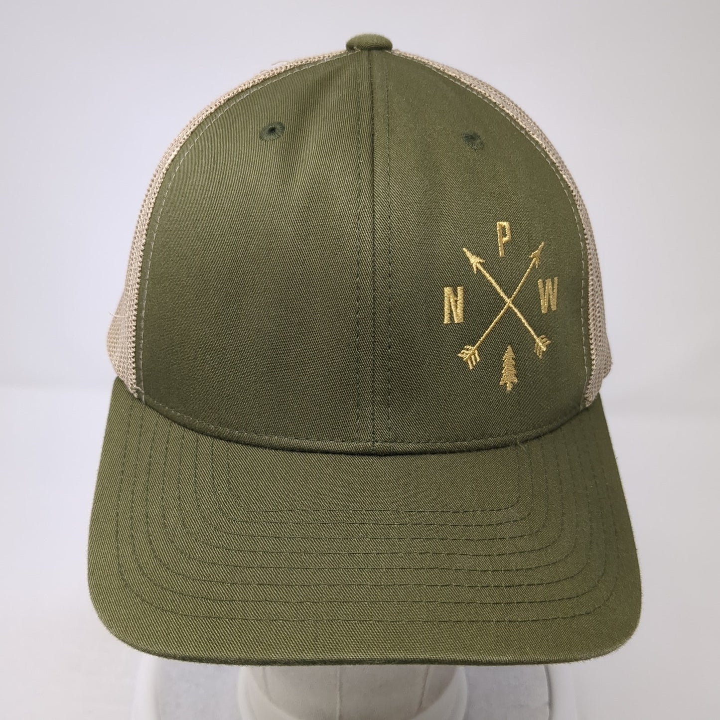 PNW Pacific Northwest Snapback Trucker Hat Green OS Mesh Back Pacific Headwear