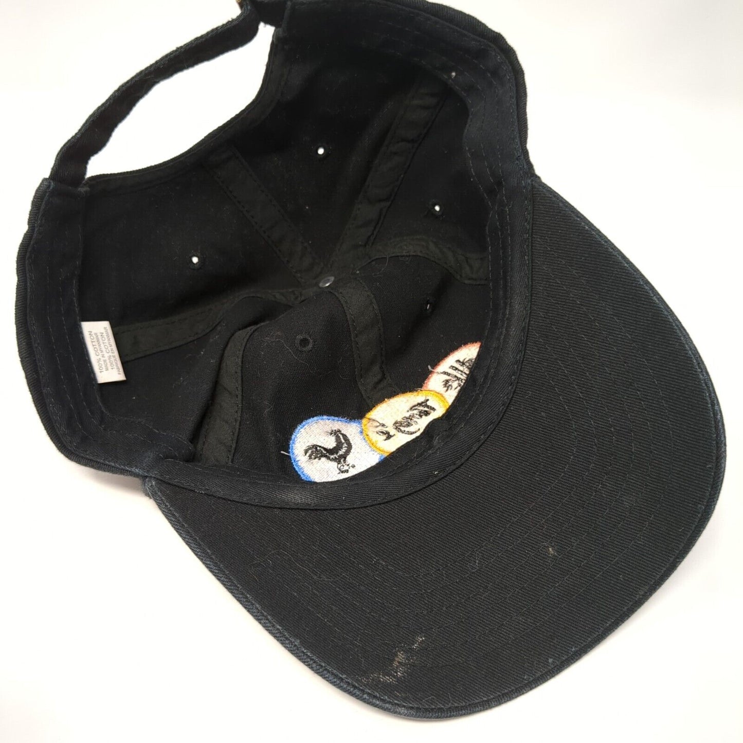 Ting's Slideback Hat Black One Size Adjustable Embroidered 6 Panel Cotton