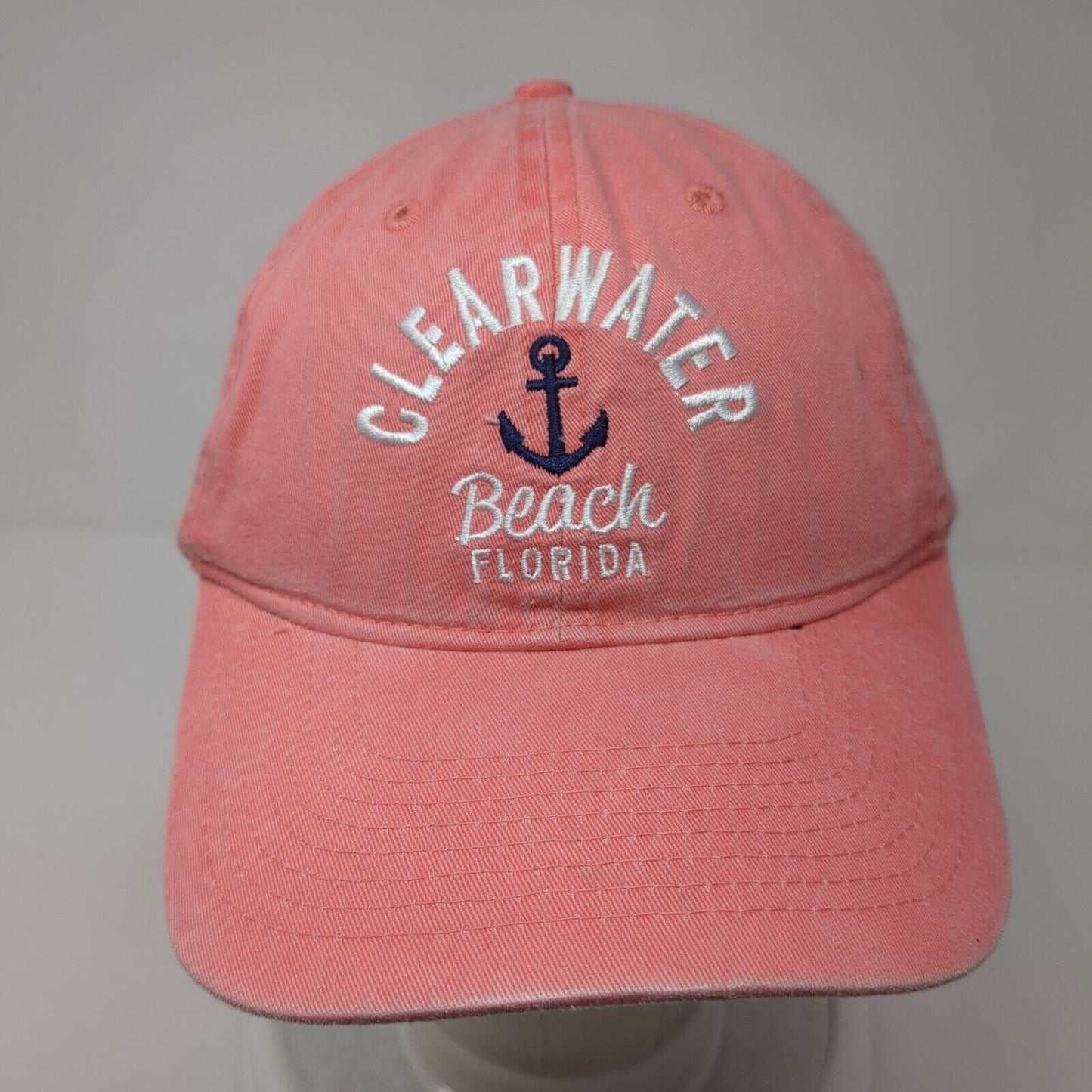 Clearwater Beach Florida Strapback Hat Pink One Size Adjustable 6 Panel