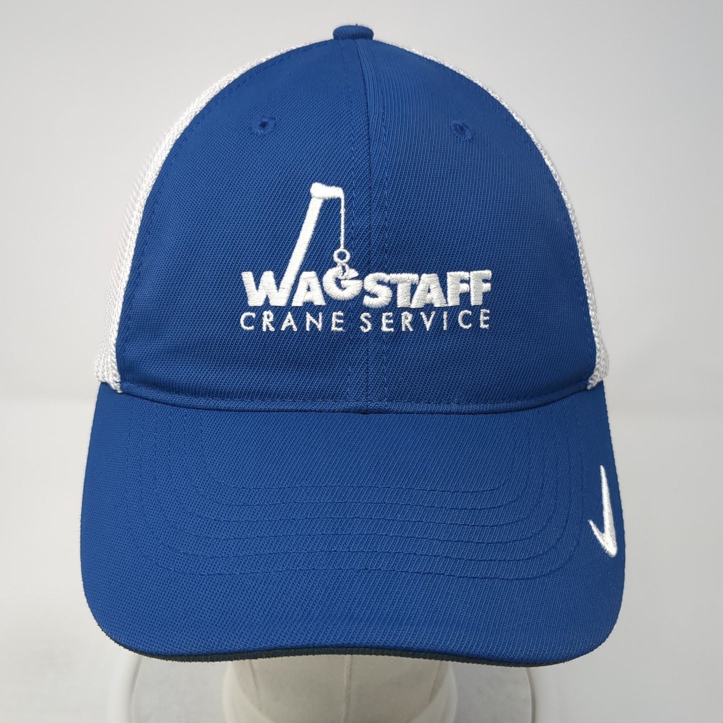 Wagstaff Crane Service Fitted Mesh Back Trucker Hat Blue Large Nike