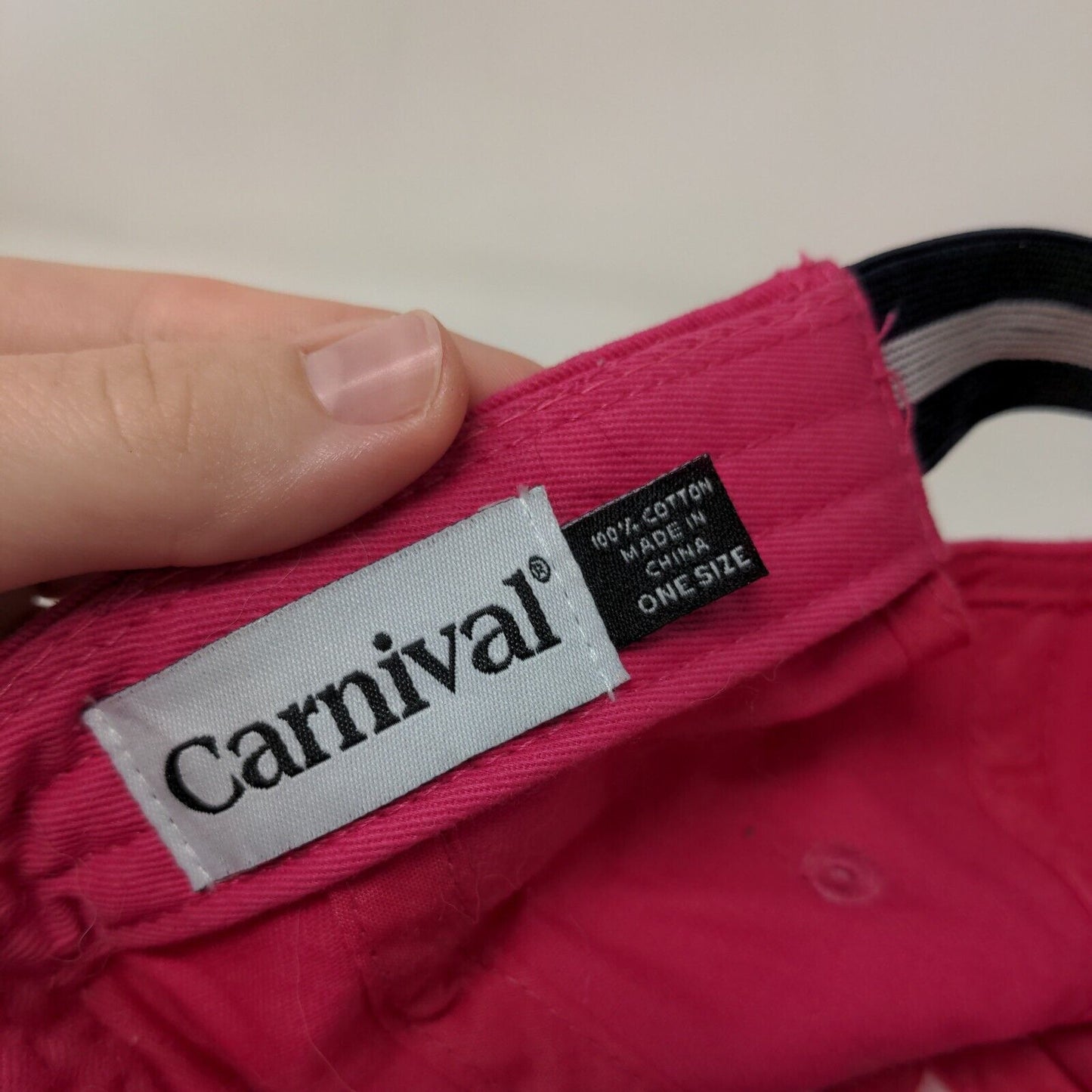 Carnival Stretch Strapback Hat Pink One Size Embroidered Vent Holes