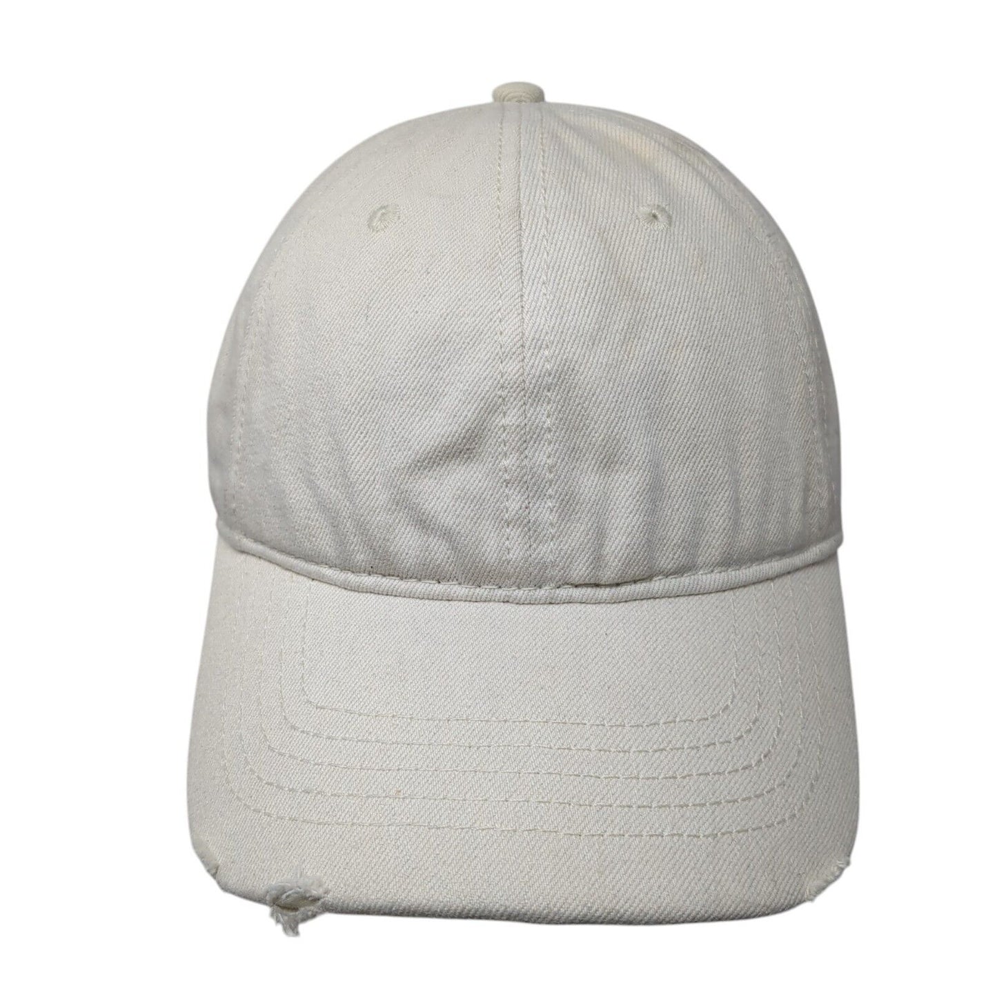 Unbranded Slideback Hat Tan One Size Adjustable Distressed Bleach Denim Blank